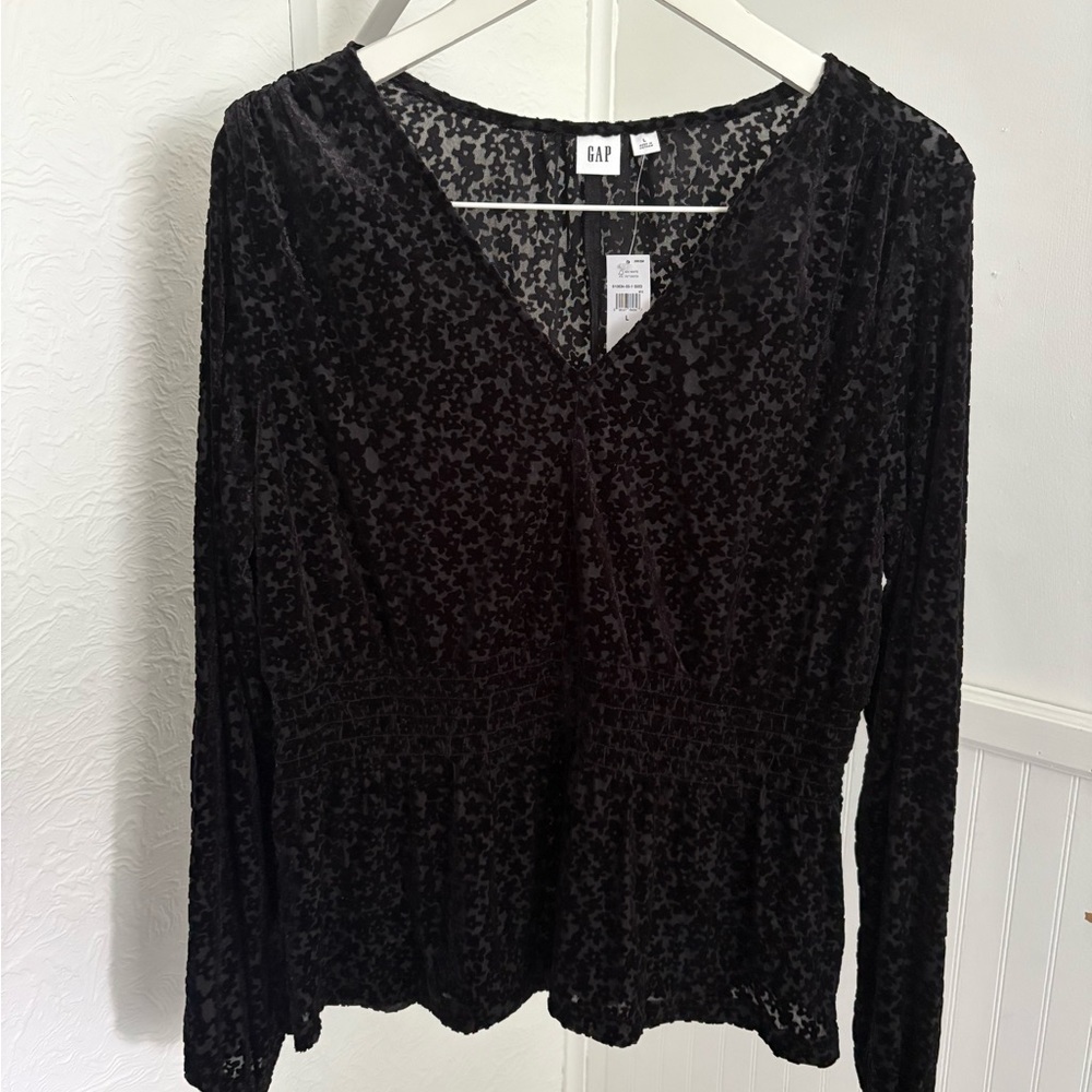 GAP Women's Elegant Black Lace Blouse
